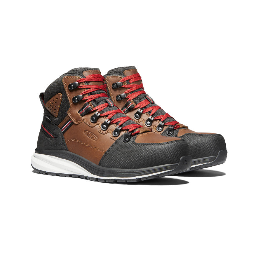 Men's Red Hook Waterproof Boot (Carbon Toe) | Tobacco/Black - Image 2